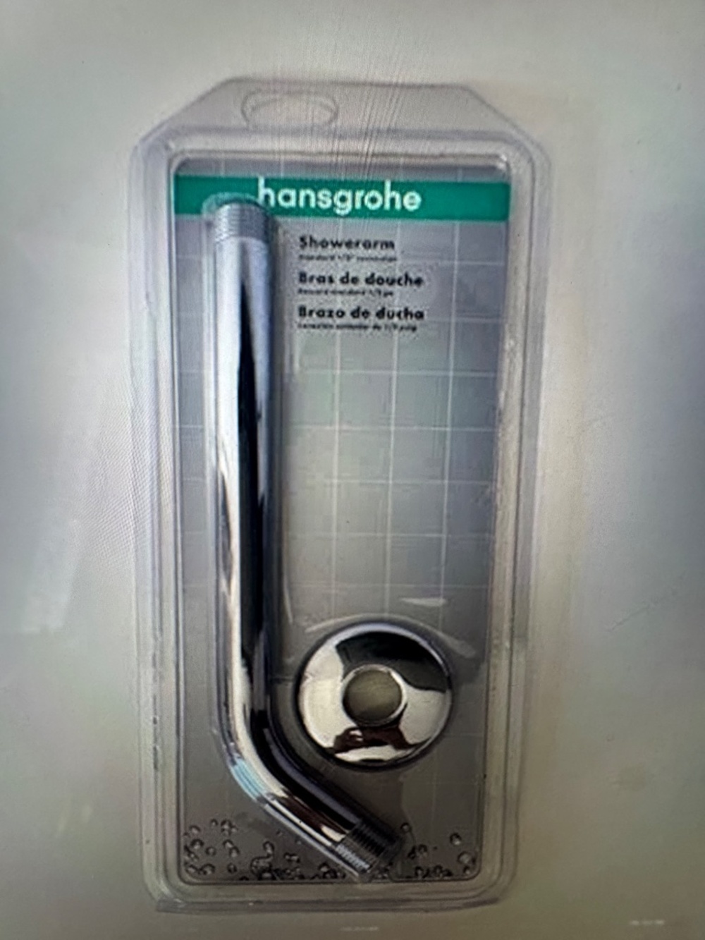 Hansgrohe 04186 Standart 9" Shower Arm with 1/2" Mate Intel, Chrome - Picture 5 of 5